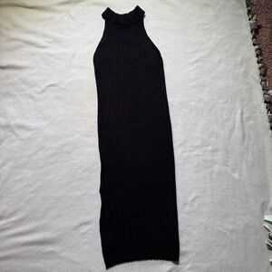 NWT lulus black ribbed knit sleeveless maxi sweater dress